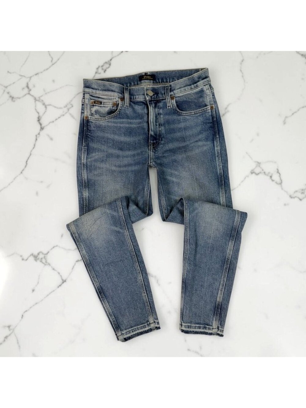 POLO Ralph Lauren Tompkins Mid Rise Skinny Crop Jeans Size 27 Waist Released Hem